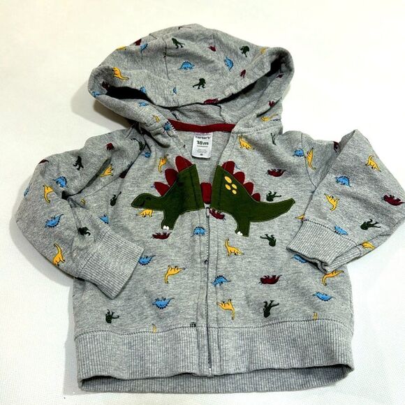 Carters Full Zip Hoodie Dinosaur Print - Picture 2 of 4